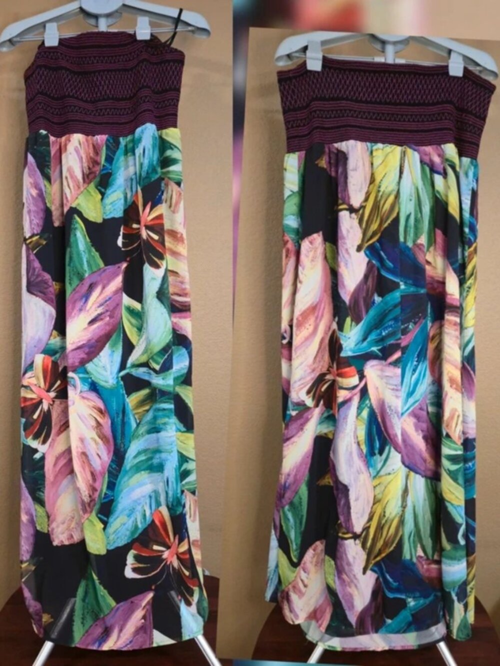 Plus Size Lane Bryant Tropical Floral Bandeau Maxi Dress 20W